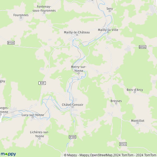 La carte pour la ville de Merry-sur-Yonne 89660