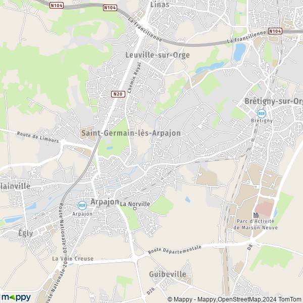 La carte pour la ville de Saint-Germain-lès-Arpajon 91180