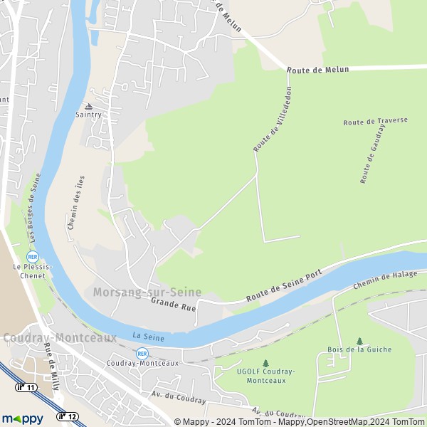 La carte pour la ville de Morsang-sur-Seine 91250