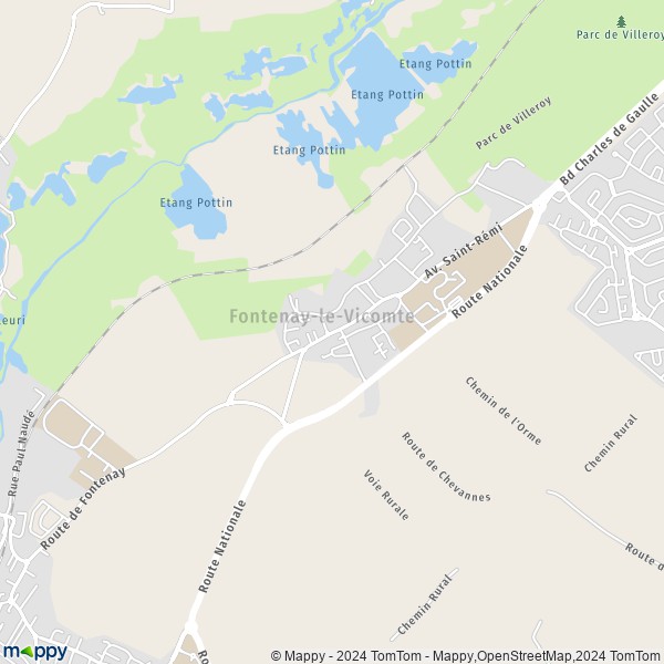 La carte pour la ville de Fontenay-le-Vicomte 91540