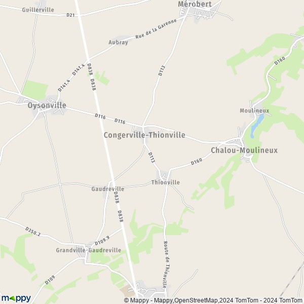La carte pour la ville de Congerville-Thionville 91740