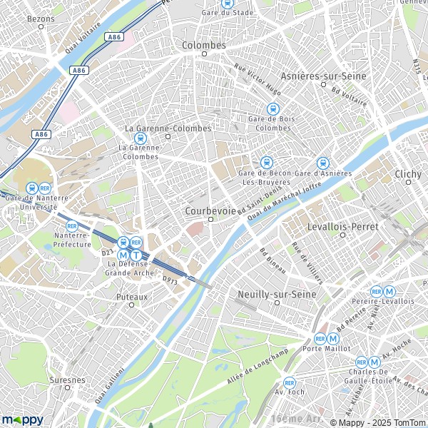 La carte pour la ville de Courbevoie 92400