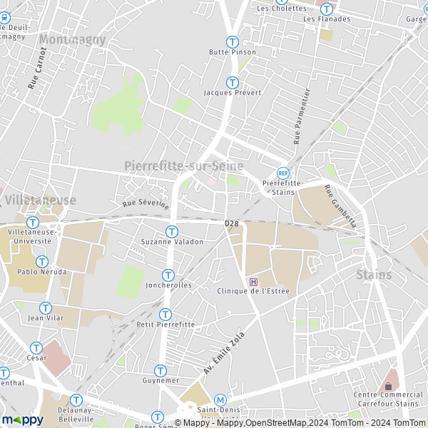 La carte pour la ville de Pierrefitte-sur-Seine 93380