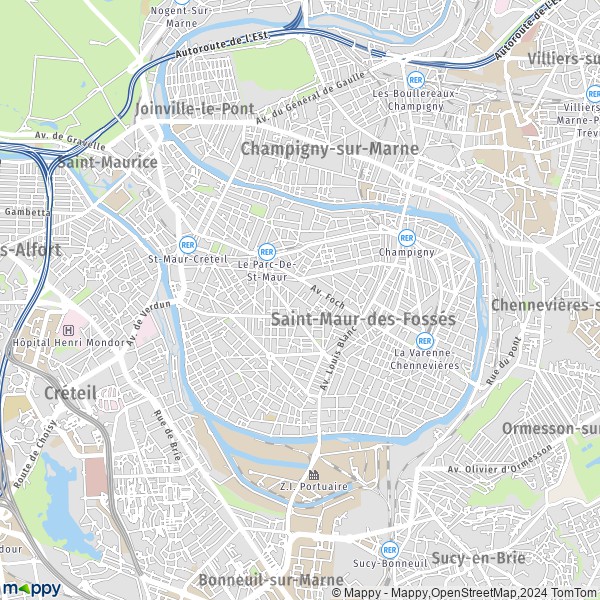 Plan saint-maur-des-fosses carte saint-maur-des-fosses  94100 