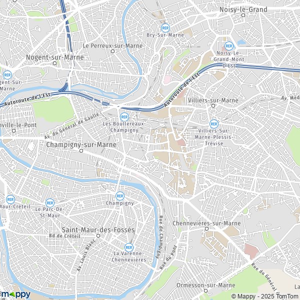 La carte pour la ville de Champigny-sur-Marne 94500