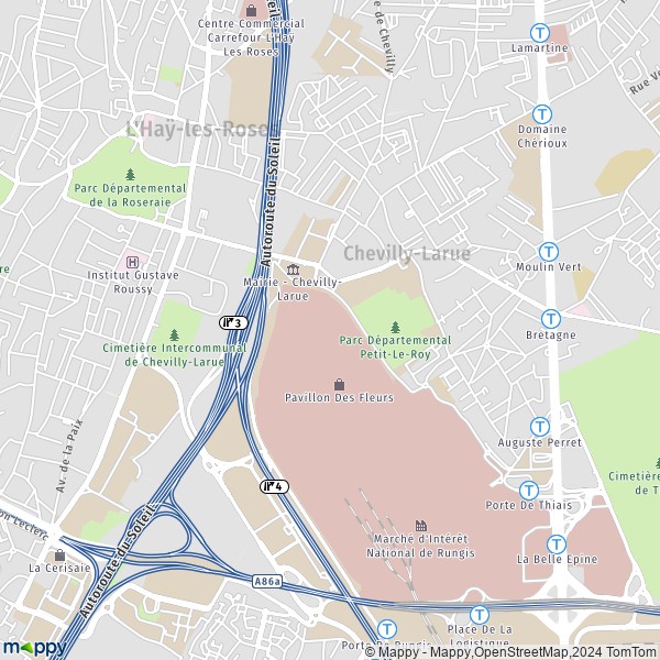 La carte pour la ville de Chevilly-Larue 94550