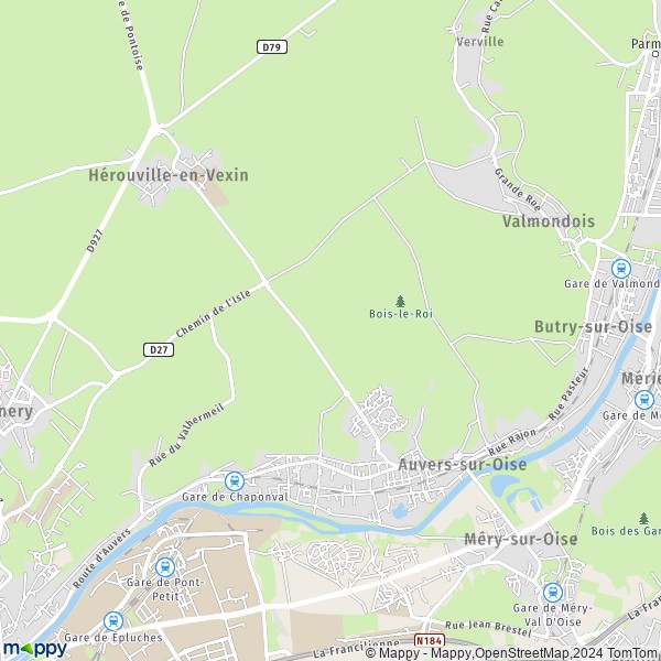 La carte pour la ville de Auvers-sur-Oise 95430