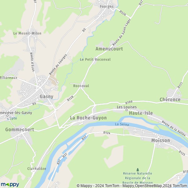La carte pour la ville de La Roche-Guyon 95780