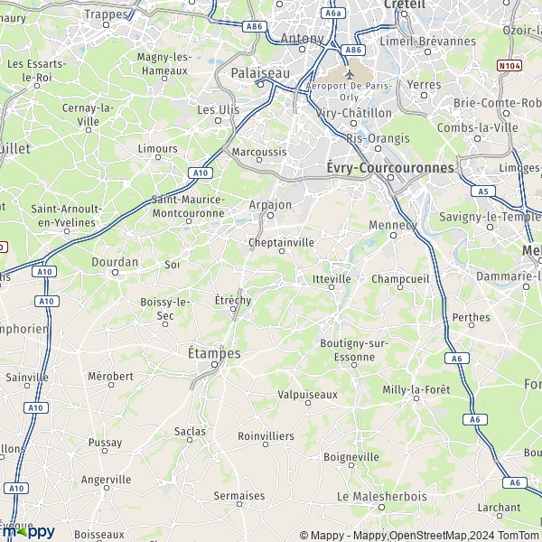 La carte du département Essonne