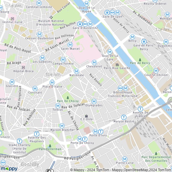 La carte pour la ville de 13e Arrondissement, Paris