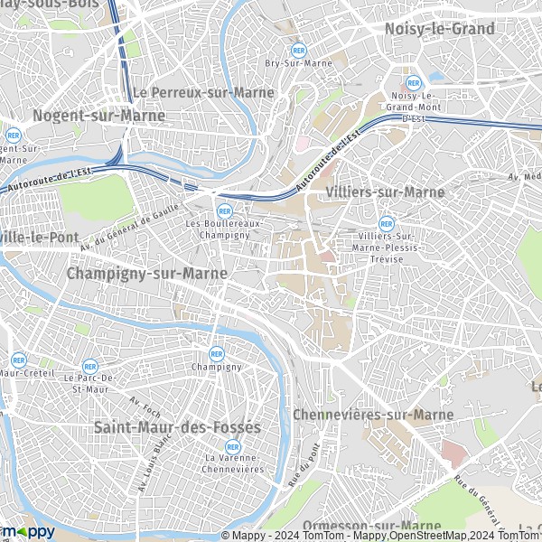 La carte pour la ville de Champigny-sur-Marne 94500