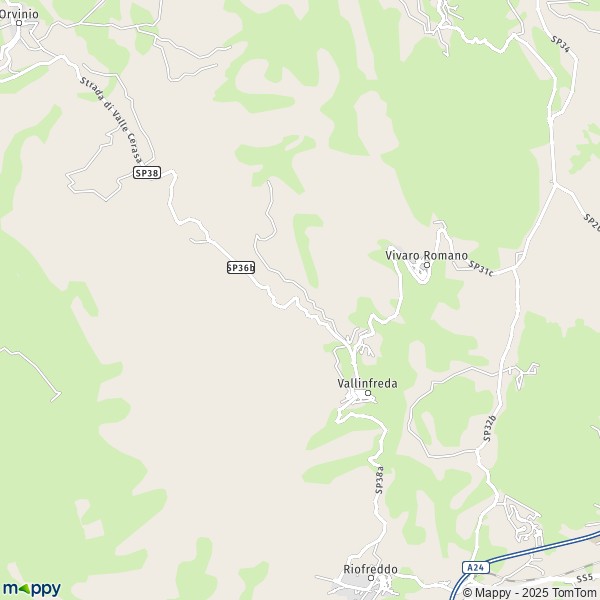 La carte pour la ville de Vallinfreda 00020
