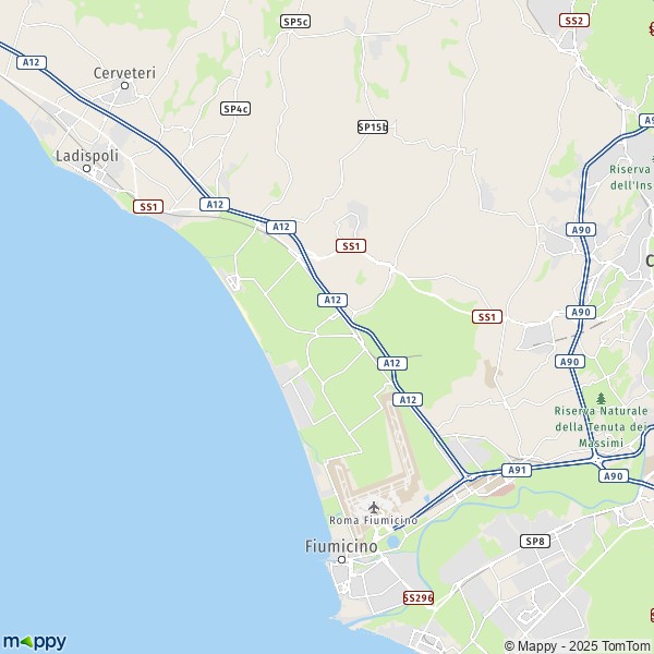 La carte pour la ville de Fiumicino 00054