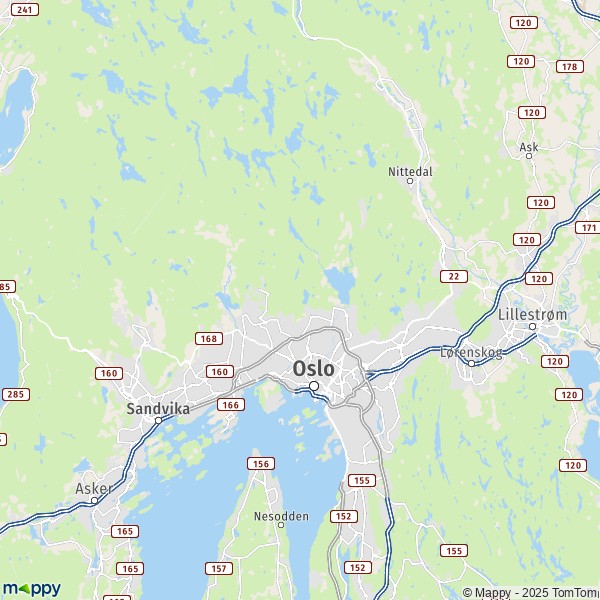 La carte pour la ville de Oslo 0010-3512