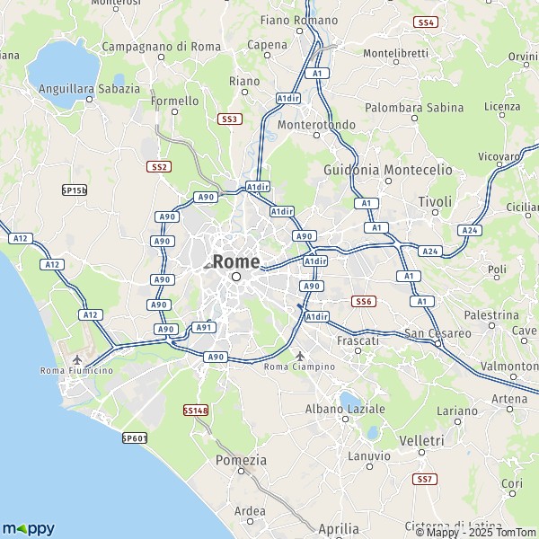 La carte pour la ville de Rome 00118-00199