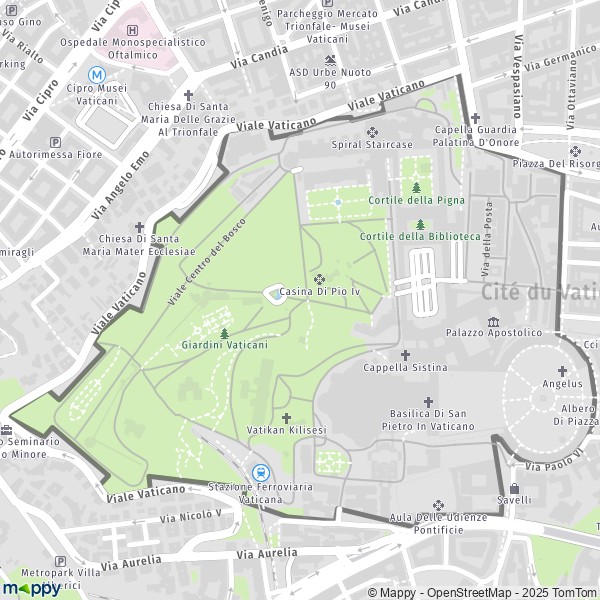 La carte pour la ville de Cité du Vatican 00120