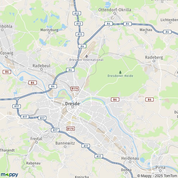 La carte pour la ville de Loschwitz/Wachwitz, Dresde