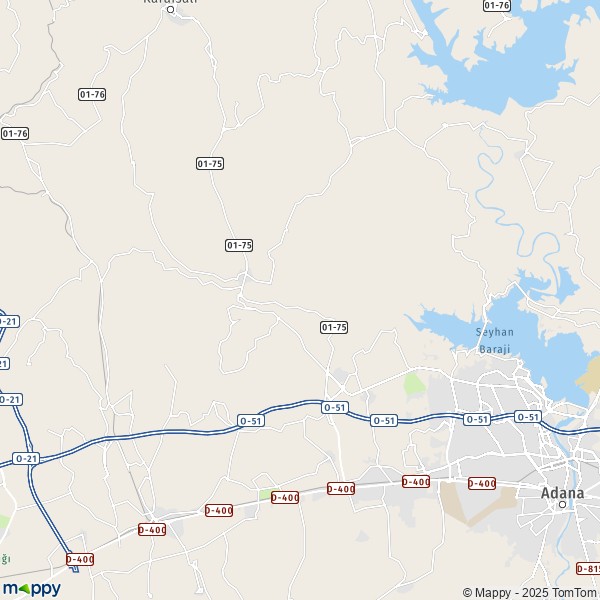 La carte pour la ville de Çukurova 01170-01780