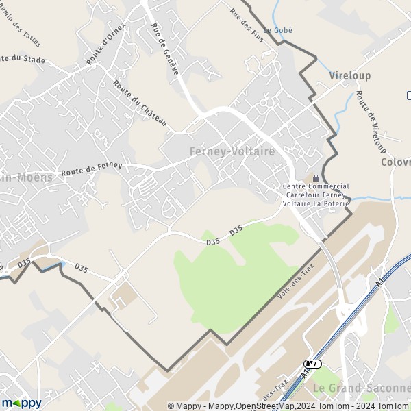 La carte pour la ville de Ferney-Voltaire 01210