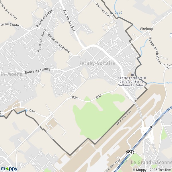 La carte pour la ville de Ferney-Voltaire 01210