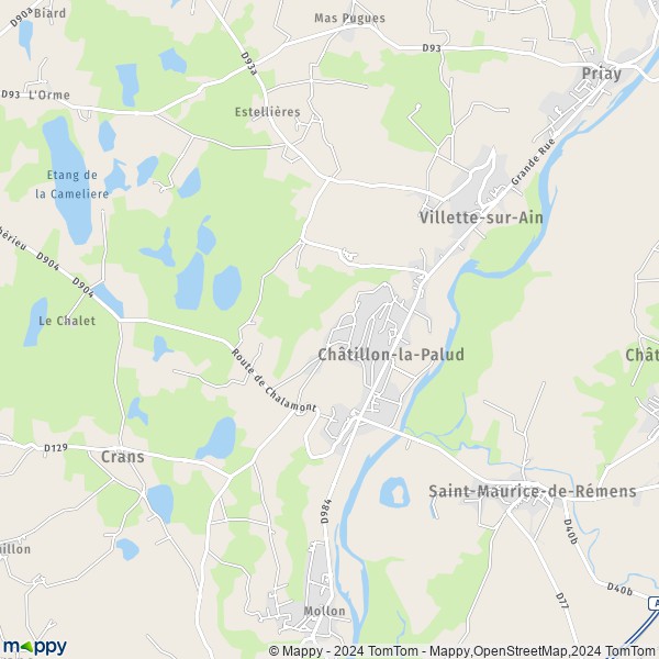 La carte pour la ville de Châtillon-la-Palud 01320