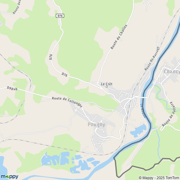 La carte pour la ville de Pougny 01550