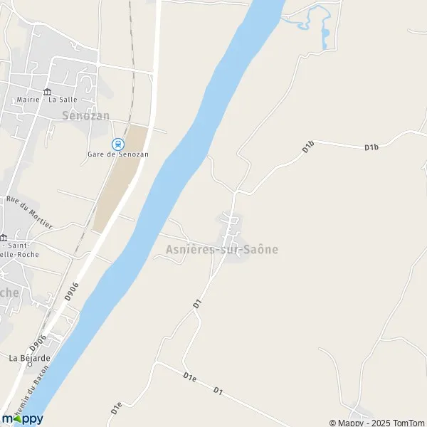 Plan AsnièressurSaône carte de AsnièressurSaône (01570) et infos