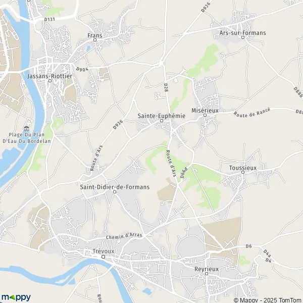 Plan SainteEuphémie carte de SainteEuphémie (01600) et infos pratiques