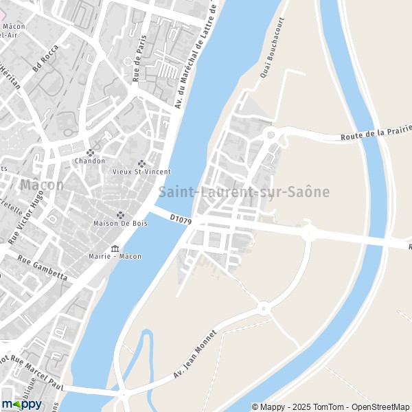 La carte pour la ville de Saint-Laurent-sur-Saône 01750