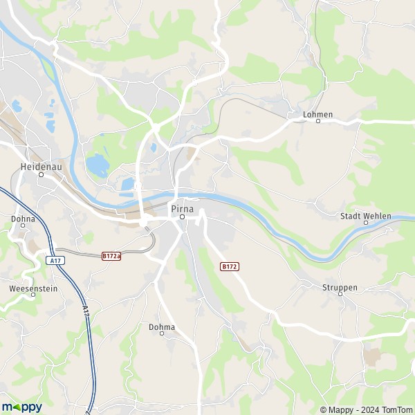 La carte pour la ville de 01796 Pirna