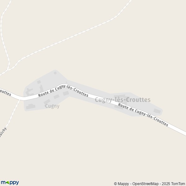 Carte Cugny-lès-Crouttes, 02210 Oulchy-le-Château