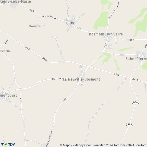 La carte pour la ville de La Neuville-Bosmont 02250