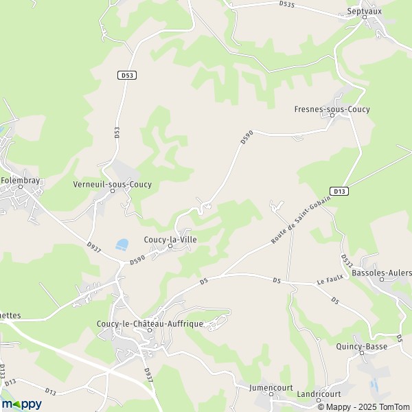 Carte Aumont, 02380 Coucy-la-Ville