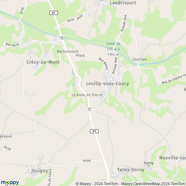 La carte pour la ville de Leuilly-sous-Coucy 02380