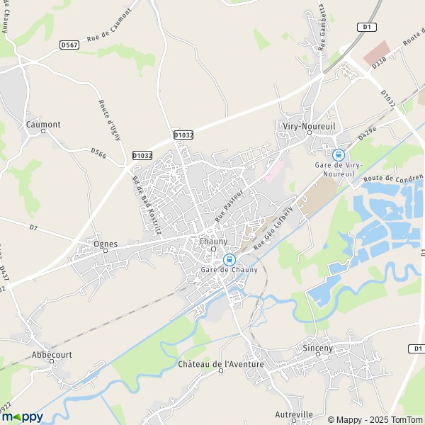Carte Z.A. de la Route de Chauny, 02430 Gauchy