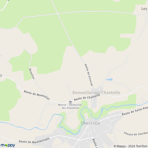 La carte pour la ville de Deneuille-lès-Chantelle 03140