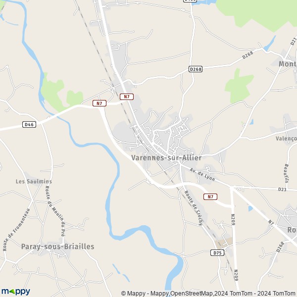 La carte pour la ville de Varennes-sur-Allier 03150