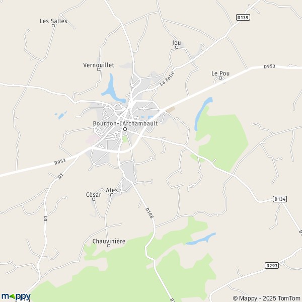 Carte Le Désert, 03160 Bourbon-l'Archambault