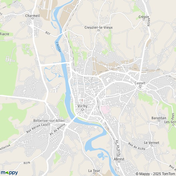 La carte pour la ville de Vichy 03200