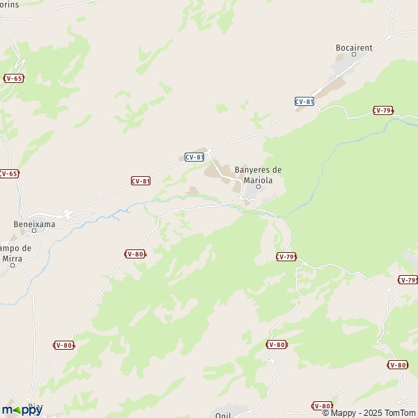 La carte pour la ville de 03450 Banyeres de Mariola