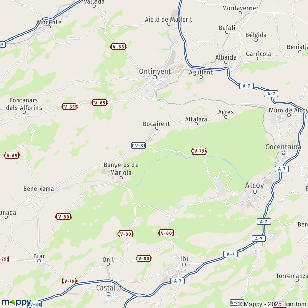 La carte pour la ville de 03450-46880 Bocairent