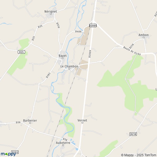 Carte La Rue du Jo, 03500 Bayet