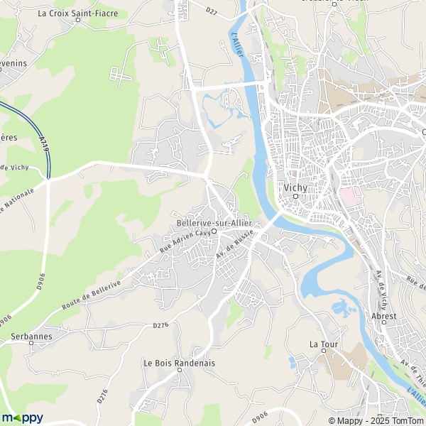 La carte pour la ville de Bellerive-sur-Allier 03700