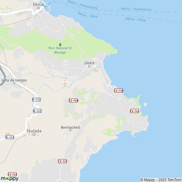 La carte pour la ville de 03730-03749 Jávea