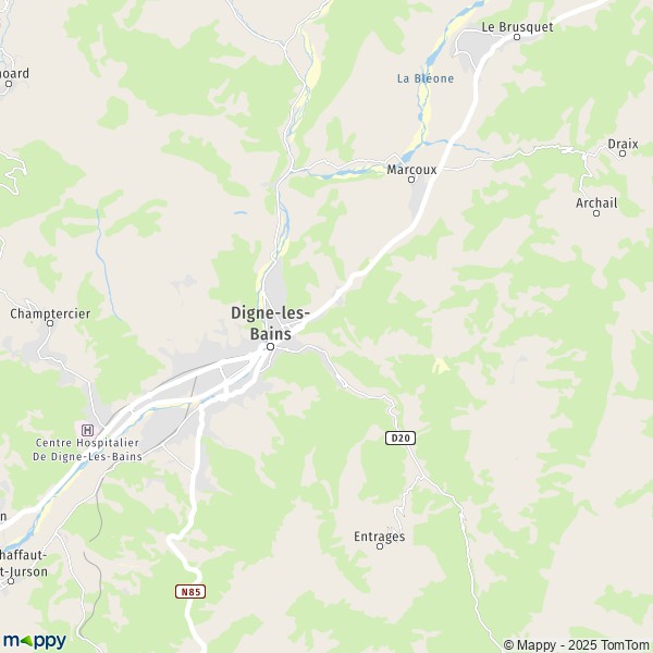 La carte pour la ville de Digne-les-Bains 04000