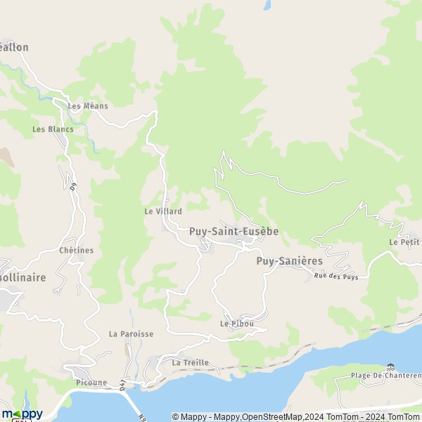 La carte pour la ville de Puy-Saint-Eusèbe 05200