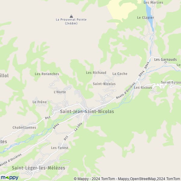 La carte pour la ville de Saint-Jean-Saint-Nicolas 05260