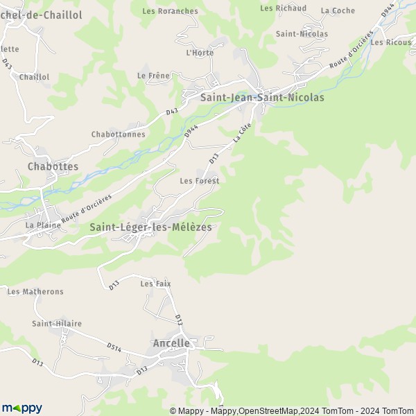 La carte pour la ville de Saint-Léger-les-Mélèzes 05260