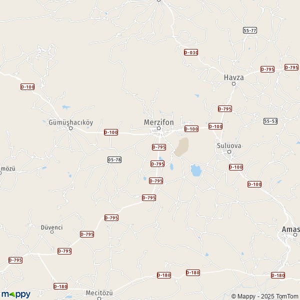La carte pour la ville de Merzifon 05300
