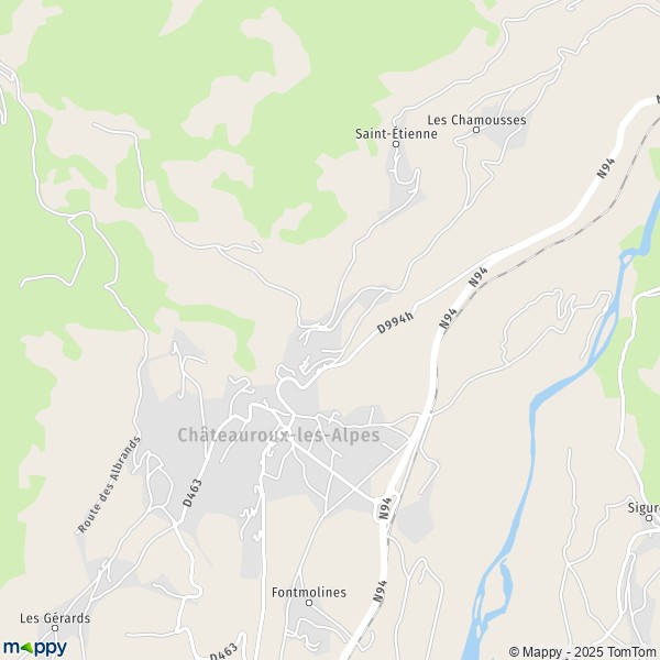 Carte Saint-Marcellin, 05380 Châteauroux-les-Alpes